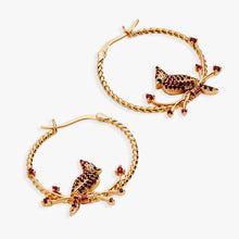 Load image into Gallery viewer, Cardinal Reversible Hoop Earrings