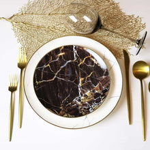 Load image into Gallery viewer, Black Marble Accent Salad Plate-Set of 4