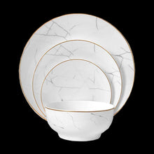 Load image into Gallery viewer, Carrara Marble Dinnerware Set - 16 Piece Set