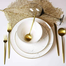 Load image into Gallery viewer, Carrara Marble Dinnerware Set - 16 Piece Set