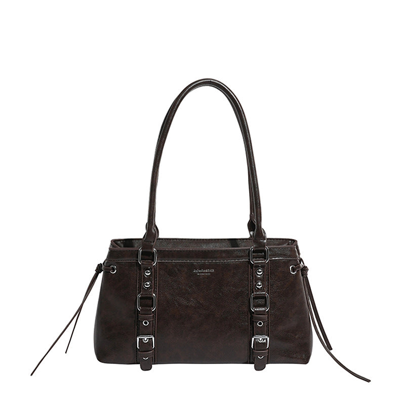 Women's Large-Capacity PU Leather Shoulder Bag – Versatile Under-Arm Commuter Handbag