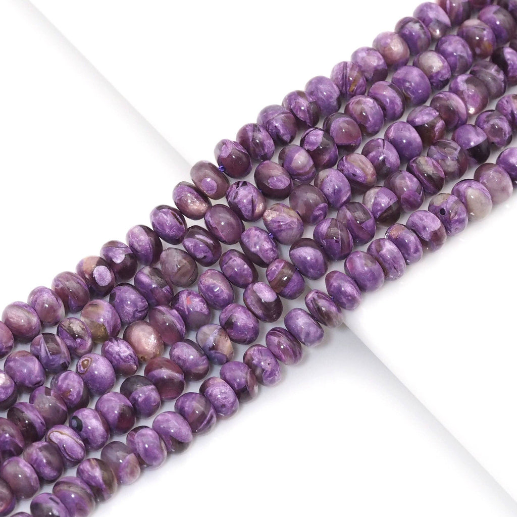 Genuine Purple Lepidolite Smooth Rondelle Beads, 5x8mm/6x10mm, Sku#U1601