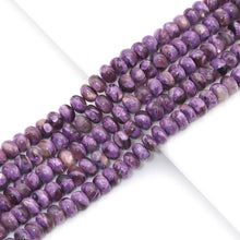 Load image into Gallery viewer, Genuine Purple Lepidolite Smooth Rondelle Beads, 5x8mm/6x10mm, Sku#U1601
