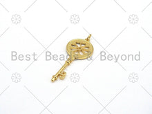 Load image into Gallery viewer, Enamel Colorful Filigree Key Shape Pendant, Gold Filled Enamel Charm,Enamel Jewelry Findings, 17x43mm,Sku#F1418C