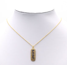Load image into Gallery viewer, Gold Cobalt CZ Long Oval Bar Charm, Sku#LK699