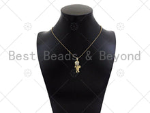 Load image into Gallery viewer, Gold Filled CZ Micro Pave Boy and Girl Shape Pendant,18K Gold Filled Big CZ Charm, Necklace Bracelet Charm Pendant,27x11mm,Sku#LK349