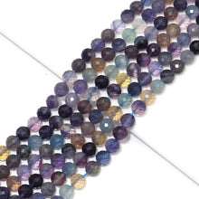 Load image into Gallery viewer, Genuine Colorful Fluorite Round Faceted Beads, 8mm, Sku#U1515
