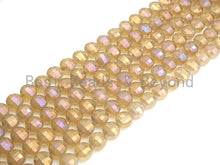 Load image into Gallery viewer, Mystic Plated Gold Agate Checkerboard Cut Coin Shape beads, 6mm/8mm Turtle Shell Cut Gold Agate, 15.5" Full strand, Sku#UA33C