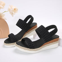 Load image into Gallery viewer, Women's Peep-Toe Wedge Sandals | PU Upper Open-Toe Platform Heels