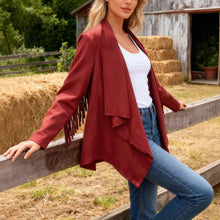 Load image into Gallery viewer, Women's Loose Long Sleeved Tassel V-neck Temperament Concert Cardigan Top Jacket