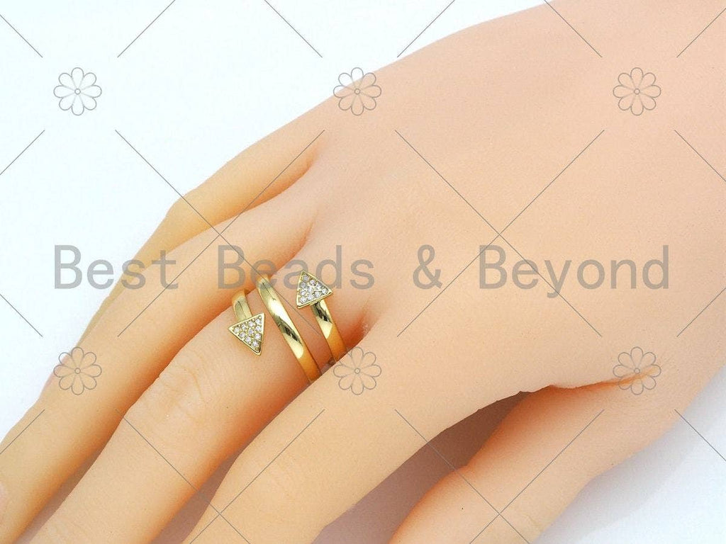CZ Arrows Shape Adjustable Ring,Sku#X210