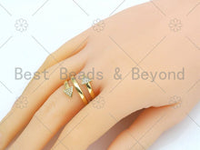 Load image into Gallery viewer, CZ Arrows Shape Adjustable Ring,Sku#X210