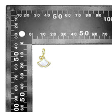 Load image into Gallery viewer, CZ Pave Ginkgo Leaf Shape Mop Charm Pendant, Sku#LK958