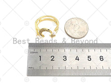 Load image into Gallery viewer, CZ Micro Pave Pearl Star Crescent Moon Ring, sku#LD81