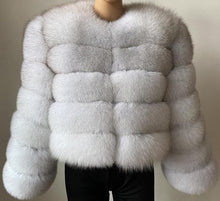Load image into Gallery viewer, Faux Fox-fur Patchwork Thickened Warm Fur Coat