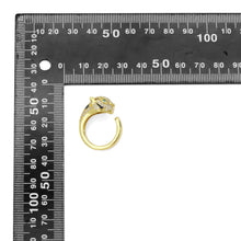 Load image into Gallery viewer, Clear CZ Leopard Head Pather Gold Adjustable Ring, Sku#A178