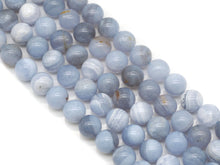 Load image into Gallery viewer, Genuine Blue Lace Agate Round Smooth Beads, Sku#U1346