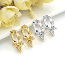 Load image into Gallery viewer, CZ Spike Huggie Earrings, Sku#J306
