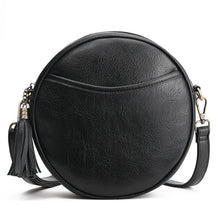 Load image into Gallery viewer, Retro Small Round Crossbody Bag – Zipper Closure | PU Leather | Women's Streetwear Bag