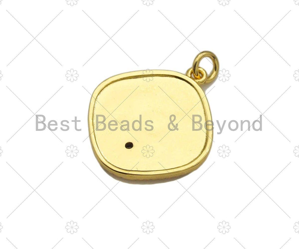 Colorful Enamel Pave Infinity Moon Star On Rhombus Pendant, Gold Enamel Rhombus Pendant, Pave Enamel Jewelry Findings,20x23mm,Sku#L437