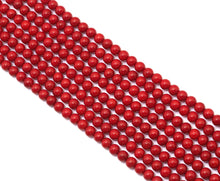 Load image into Gallery viewer, Natural High Quality Red Coral Round Smooth Beads, Sku#U1494