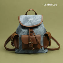 Load image into Gallery viewer, Women's Large Capacity Retro Color Block Textured Backpack – PU Leather Travel &amp; Daily Bag