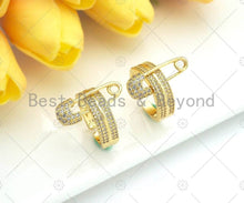 Load image into Gallery viewer, CZ Fancy Safety Pin Open Ring, Sku#LD51