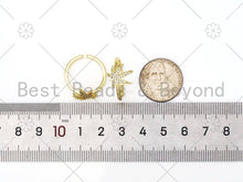 Load image into Gallery viewer, CZ Maple Leaf Shape Adjustable Ring, Sku#X247