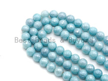 Load image into Gallery viewer, Mystic Plated Ice Blue Jade Round Faceted Beads, SKU#U435