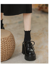 Load image into Gallery viewer, Chunky-Sole Lace-Up Loafers With Thick Chunky Heel | Women's Platform Shoes