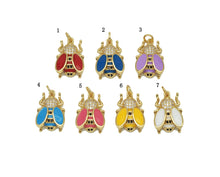Load image into Gallery viewer, CZ Pave Enamel Bee Charm, insert charm, Sku#L645C