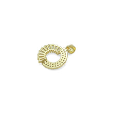 Load image into Gallery viewer, Baguette CZ Gold Round Donut Ring Charm Pendant, Sku#LK1072