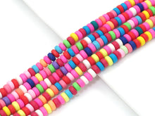 Load image into Gallery viewer, 3x7mm Colorful Polymer Clay Rondelle Smooth Beads, Sku#U1470