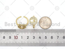 Load image into Gallery viewer, CZ Hamsa Hand On Coin Shape Adjustable Ring, Sku#X217