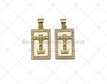Load image into Gallery viewer, CZ Jesus Cross Charm, Sku#LK570