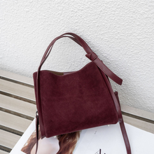 Load image into Gallery viewer, Women's Frosted Genuine Leather Bucket Bag | Crossbody Shoulder Bag