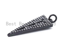 Load image into Gallery viewer, CZ Micro Pave Triangular Pendant/Charm, Cubic Zirconia Charm,31x11mm, sku#F96