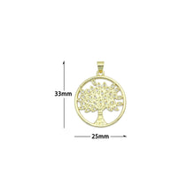 Load image into Gallery viewer, Oval CZ Gold Tree Charm Pendant, Sku#LK1163