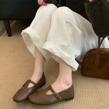 Load image into Gallery viewer, Vintage T-Strap Slingback Flat Heel Shoes - Women's Buckle Strap Mary Jane Flats