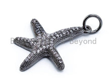 Load image into Gallery viewer, CZ Micro Pave Starfish Pendant/Charm, Cubic Zirconia Charm, Sku#F122c