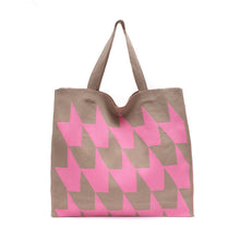Load image into Gallery viewer, Knitted Women's Handbag – Patchwork Yarn Retro Tote Bag