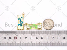 Load image into Gallery viewer, Enamel Colorful Sweet Word with Heart on Candy Shape Pendant,18K Gold Filled Enamel Candy Charm,Enamel Jewelry,30x14mm,Sku#L594