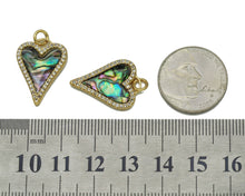 Load image into Gallery viewer, Gold Abalone heart Charm, Sku#L664