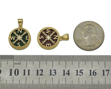 Load image into Gallery viewer, CZ Compass On Gemstone Round Coin Charm, Sku#LX74