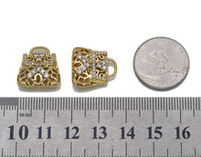 Load image into Gallery viewer, Gold CZ Pave Fashion Lady Bag Charm, Sku#LK701