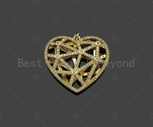 Load image into Gallery viewer, CZ Micro Pave 3D Heart Cage Shape Pendant/Charm, SKU#L492