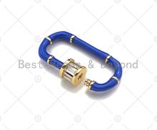 Load image into Gallery viewer, New Gold Filled Colorful Enamel Buckle Clasp, Enamel Oval Shape Screw Clasp, 18K Gold Filled Clasp Lock, Screw Clasp,17x30mm,Sku#H326