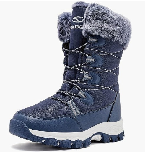 Women's Faux Fur Winter Snow Boots - Warm Mid-Height Soft Sole Casual Boots
