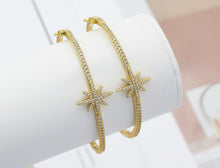 Load image into Gallery viewer, CZ North Star Bangle Bracelet, Sku#X317