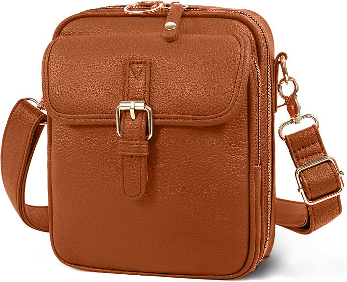 Women's Crossbody Phone Bag - Compact Messenger Shoulder Bag with Multiple Compartments